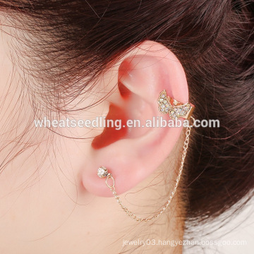 innovative aliexpress dangling alloy design long cuff chain jhumka earring